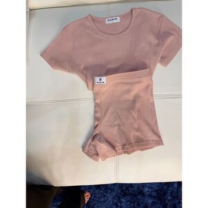 Parke Waffle Tee & Shorts Set  Size L